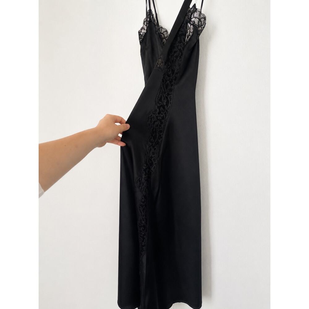 New Reformation Ericka Silk Dress black US4 - Picture 7 of 8